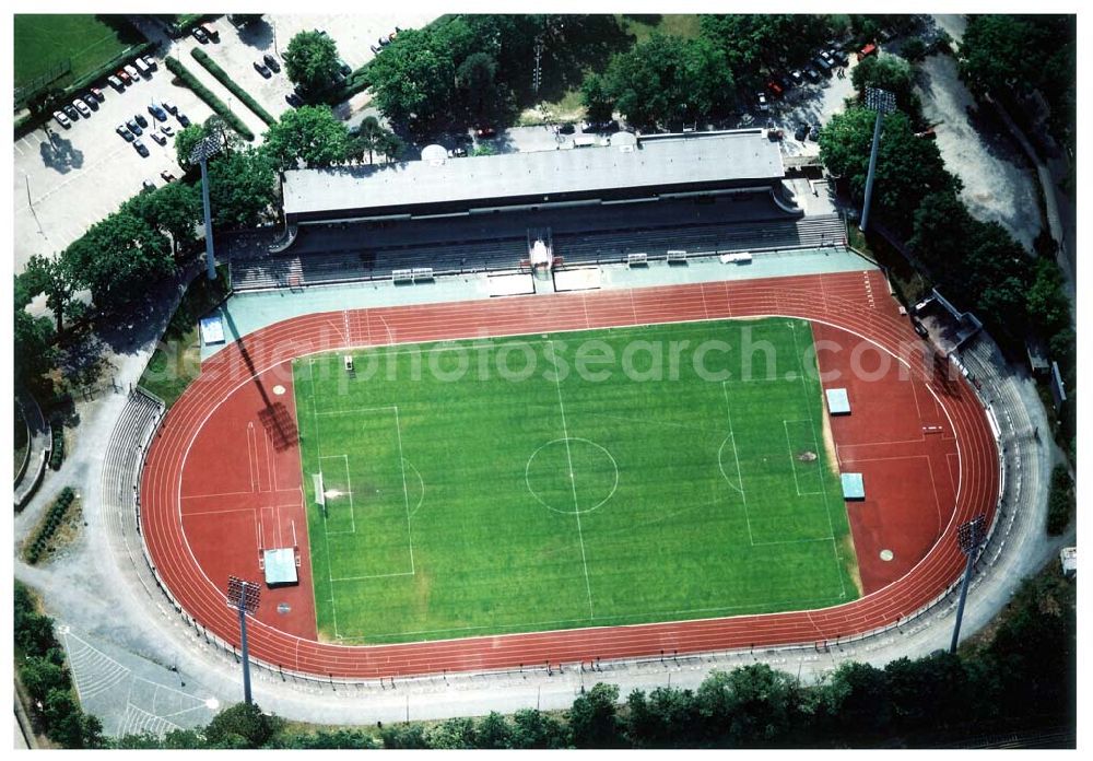 Aerial image Berlin - Charlottenburg - Mommsenstadion des TB Berlin am Messegelände in Berlin - Charlottenburg.