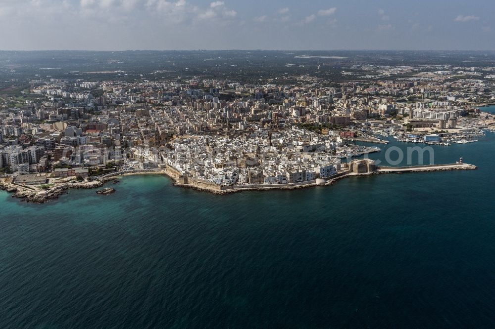 Monopoli from the bird's eye view: Monopoli on the Mediterranean coast destrict Puglia in Italy