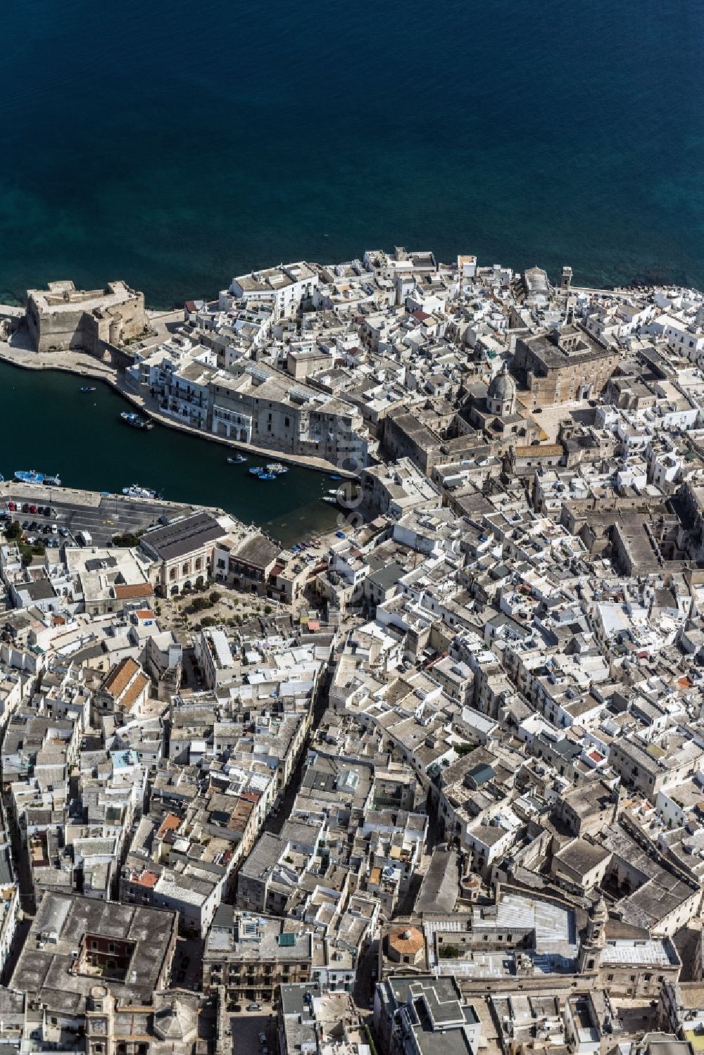 Aerial image Monopoli - Monopoli on the Mediterranean coast destrict Puglia in Italy