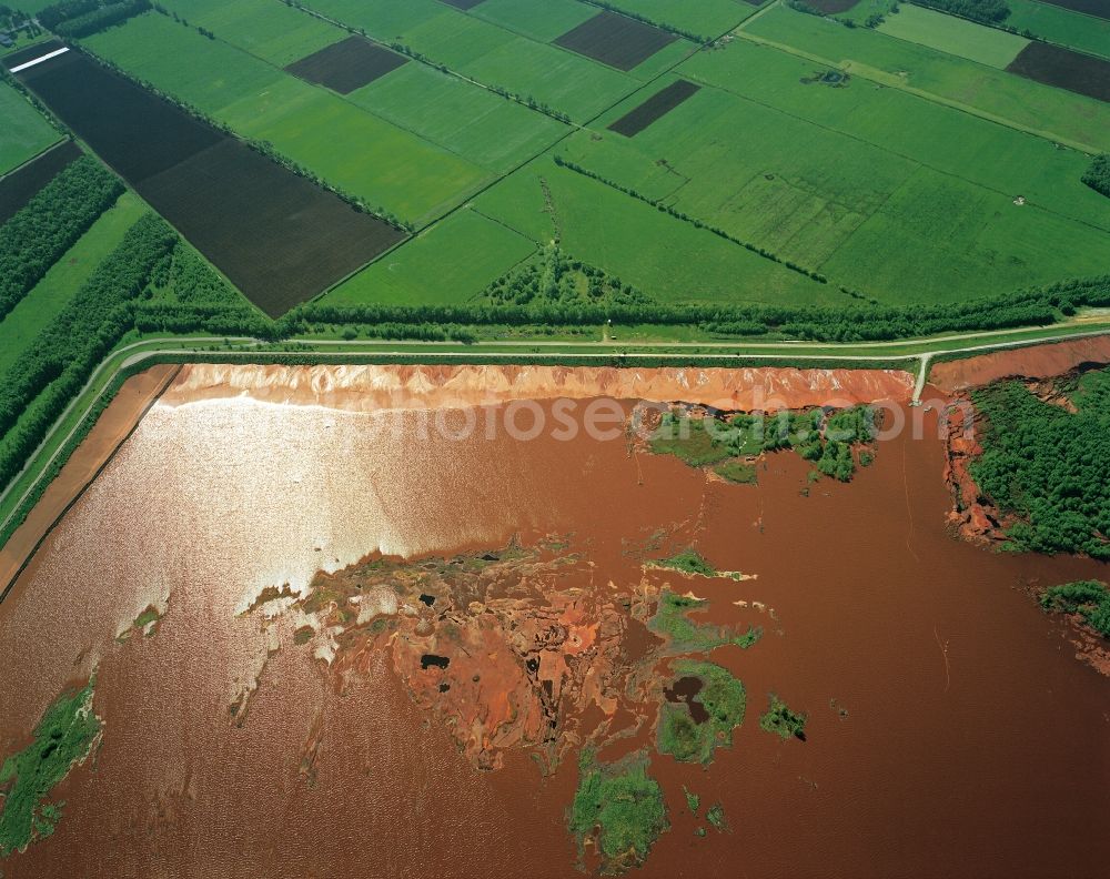 Stade from above - View of bog and field structures near Stade in the state Lower Saxony