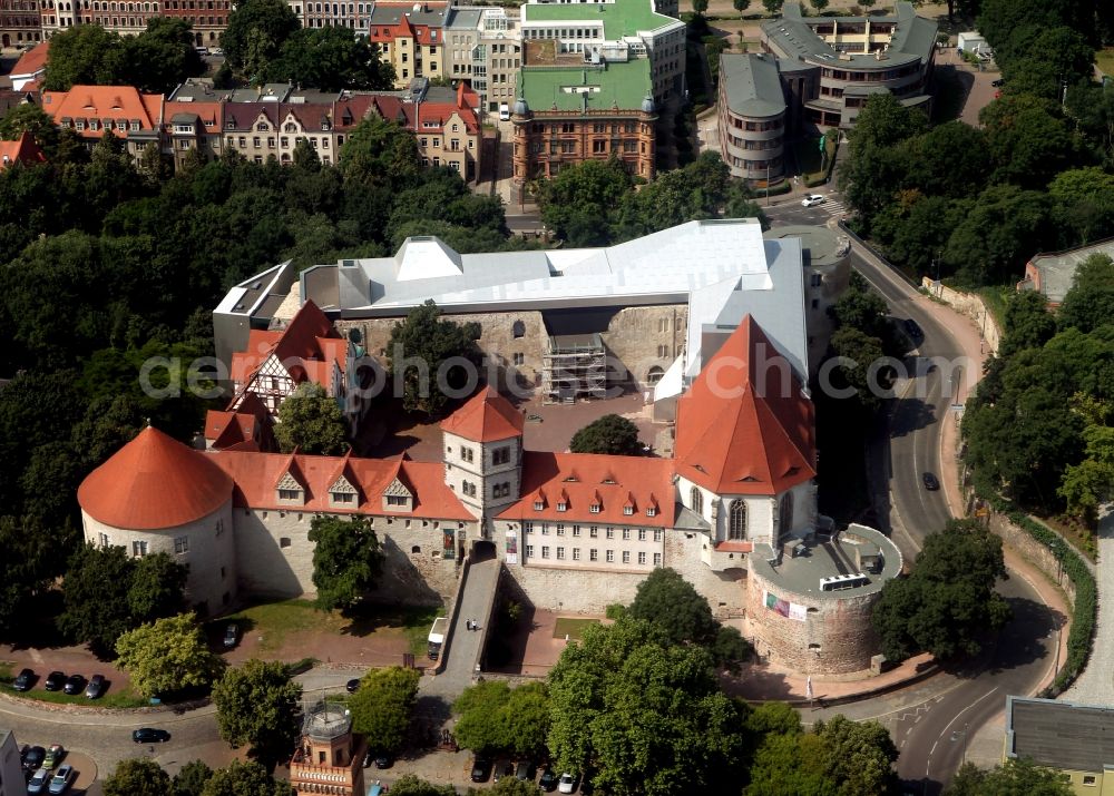 Aerial image Halle / Saale - View on the Moritzburg in Halle in Saxony-Anhalt after comprehensive