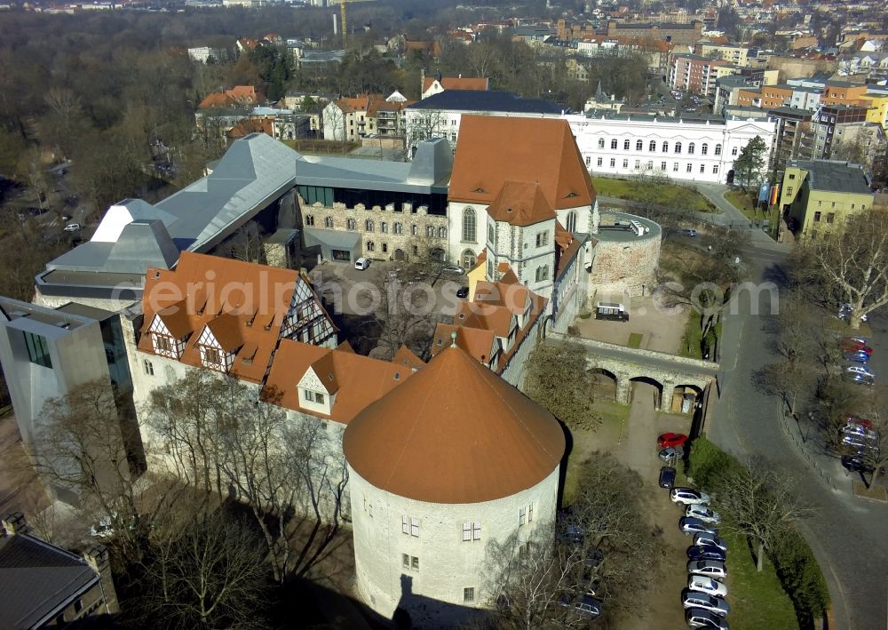 Aerial photograph Halle / Saale - View on the Moritzburg in Halle in Saxony-Anhalt after comprehensive