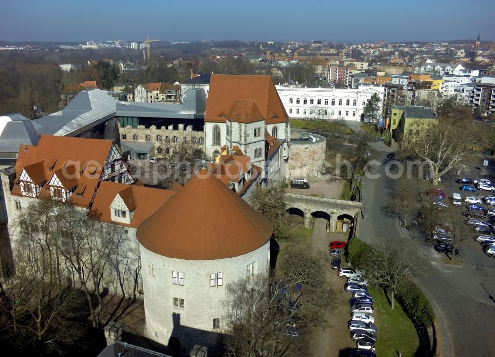 Halle / Saale from above - View on the Moritzburg in Halle in Saxony-Anhalt after comprehensive