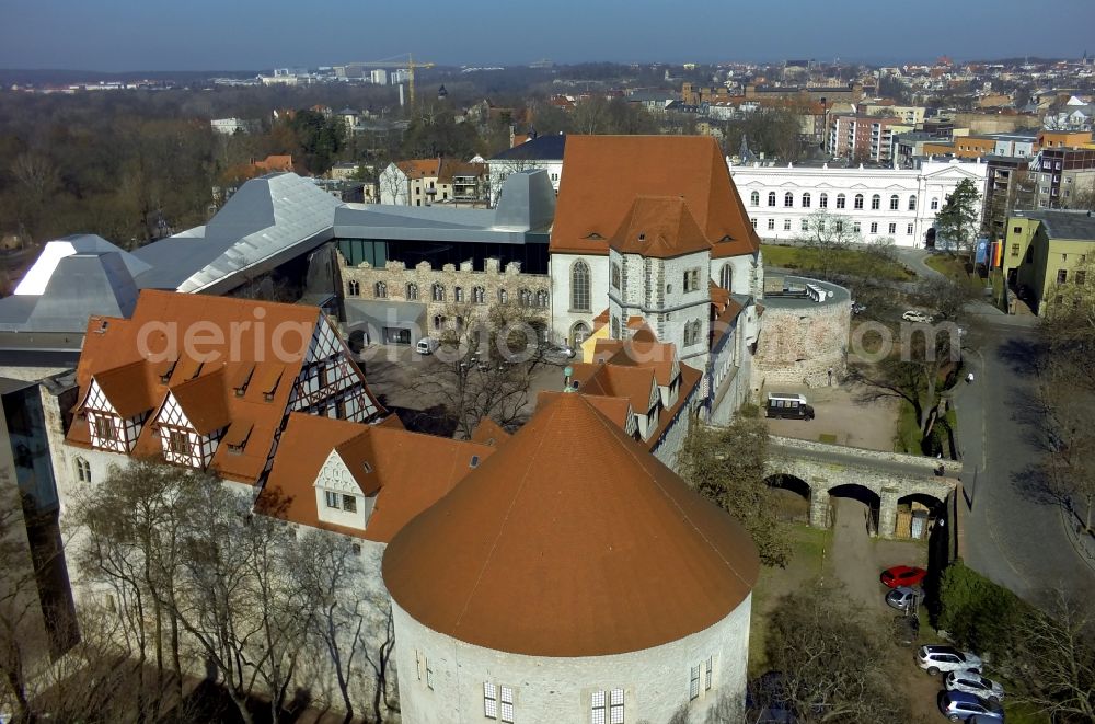 Halle / Saale from the bird's eye view: View on the Moritzburg in Halle in Saxony-Anhalt after comprehensive