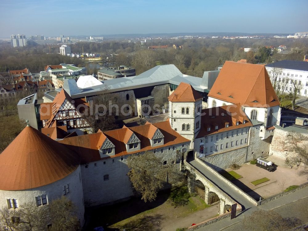 Halle / Saale from above - View on the Moritzburg in Halle in Saxony-Anhalt after comprehensive