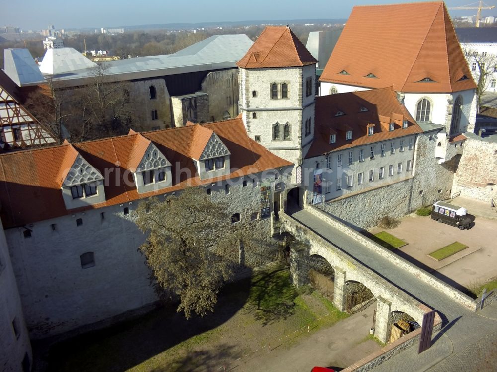 Halle / Saale from the bird's eye view: View on the Moritzburg in Halle in Saxony-Anhalt after comprehensive