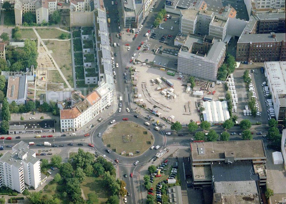 Berlin - Kreuzberg from the bird's eye view: Moritzplatz (an der Heinrich-Heine-Straße) in Berlin-Kreuzberg.