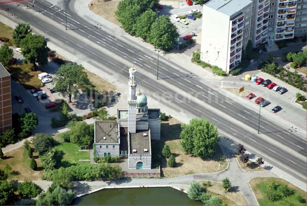 Aerial image Potsdam / Brandenburg - Moschee in Potsdam (ehemals Wasserpumpe).