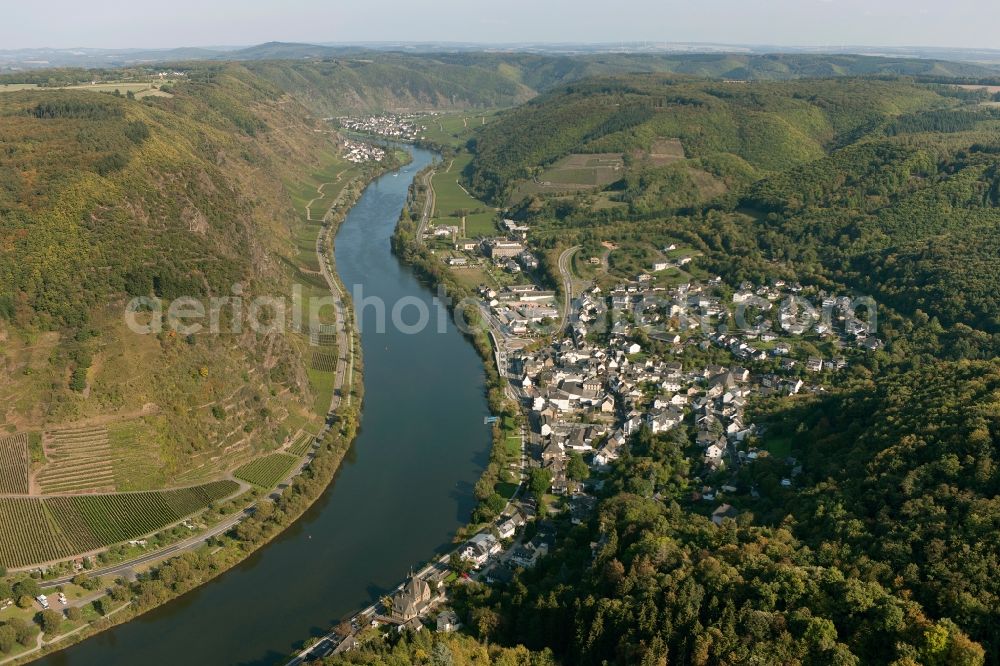 Aerial photograph Cochem - View of the Mosel near Cochem in the state of Rhineland-Palatinate