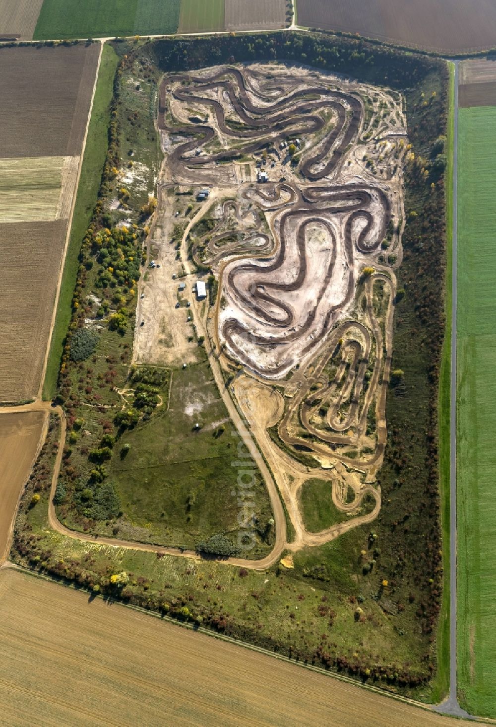 Aerial image Grevenbroich - Motocross terrain Grevenbroich in the state of North Rhine-Westphalia