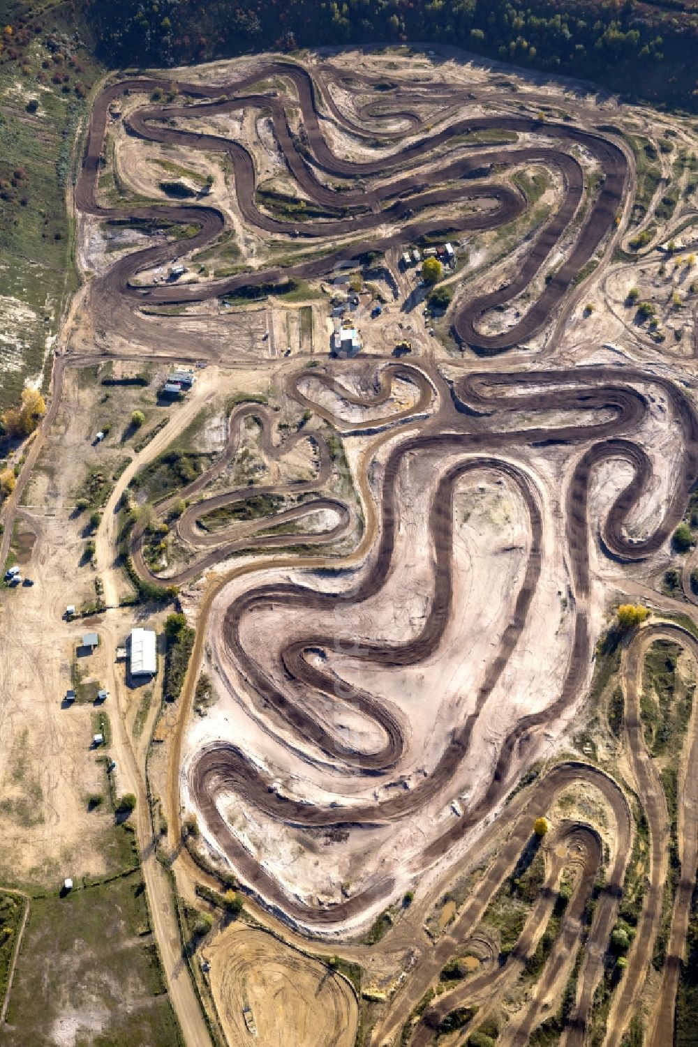 Grevenbroich from the bird's eye view: Motocross terrain Grevenbroich in the state of North Rhine-Westphalia