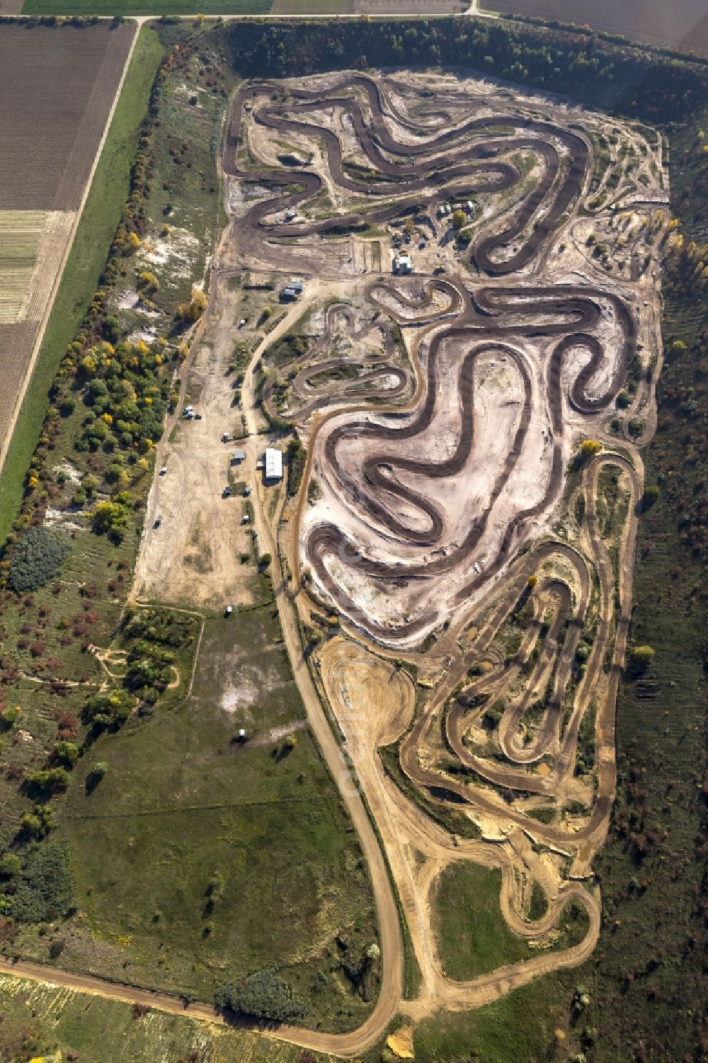 Aerial image Grevenbroich - Motocross terrain Grevenbroich in the state of North Rhine-Westphalia