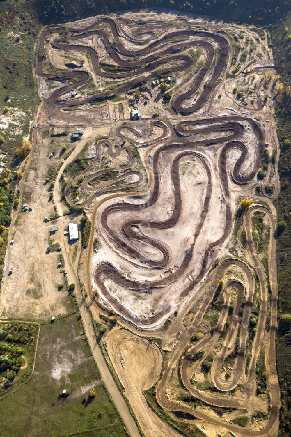 Aerial photograph Grevenbroich - Motocross terrain Grevenbroich in the state of North Rhine-Westphalia