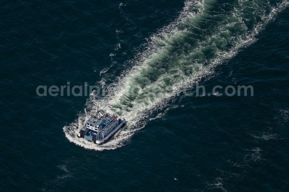 Aerial image Strande - Motorboat - speedboat in motion in Strande in the state Schleswig-Holstein, Germany