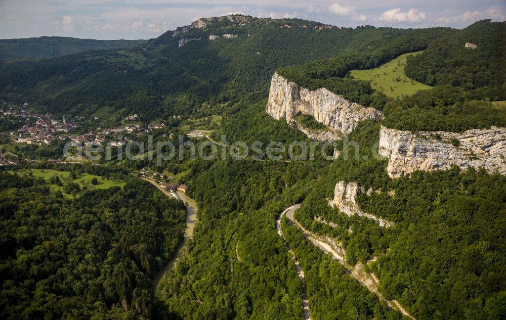 Aerial image Mouthier-Haute-Pierre - Mouthier-Haute-Pierre in the province of Franche-Comté in France