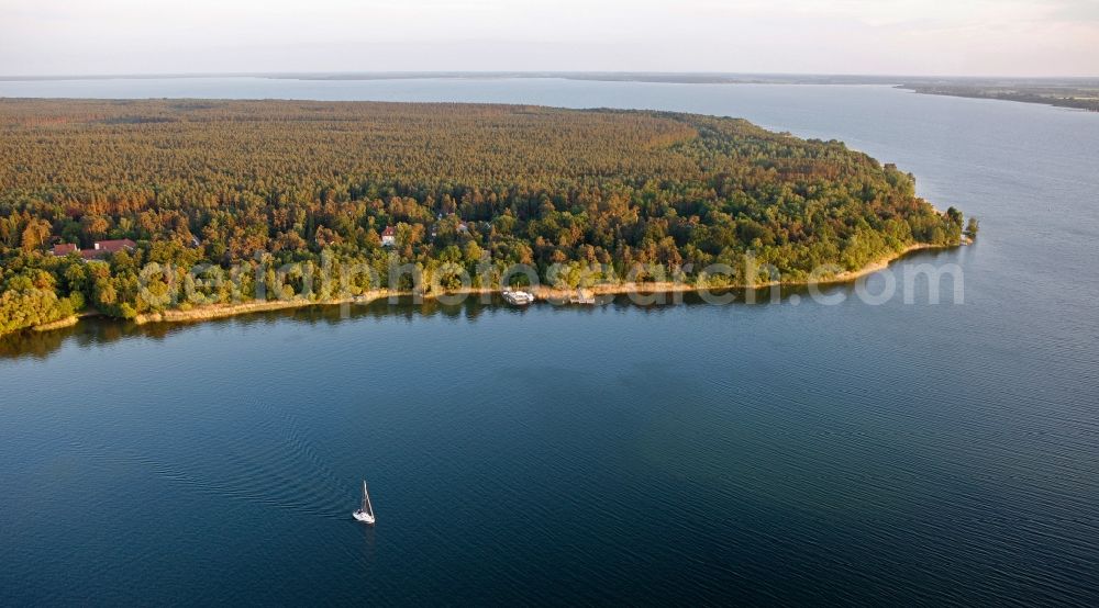 Waren (Müritz) from above - View of the Mueritz national park near Waren in the state of Mecklenburg-West Pomerania