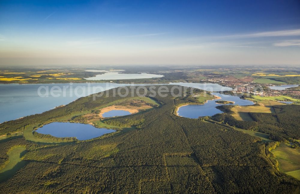 Waren (Müritz) from above - View of the Mueritz national park in Waren (Mueritz) in the state Mecklenburg-West Pomerania