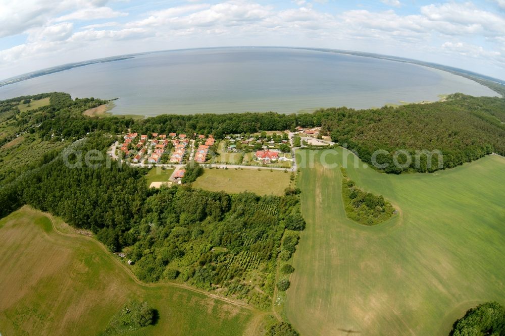 Aerial image Rechlin OT Boek - Fisheye view of the mueritz in the district of Boek in Rechlin in the state of Mecklenburg-West Pomerania