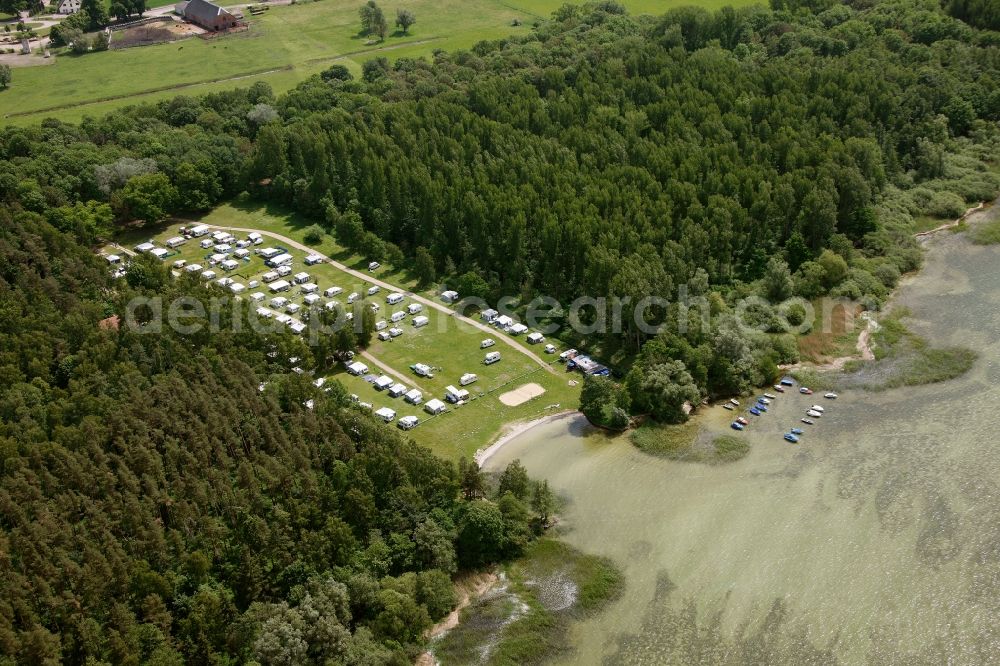 Aerial image Rechlin OT Boek - View of the mueritz in the district of Boek in Rechlin in the state of Mecklenburg-West Pomerania