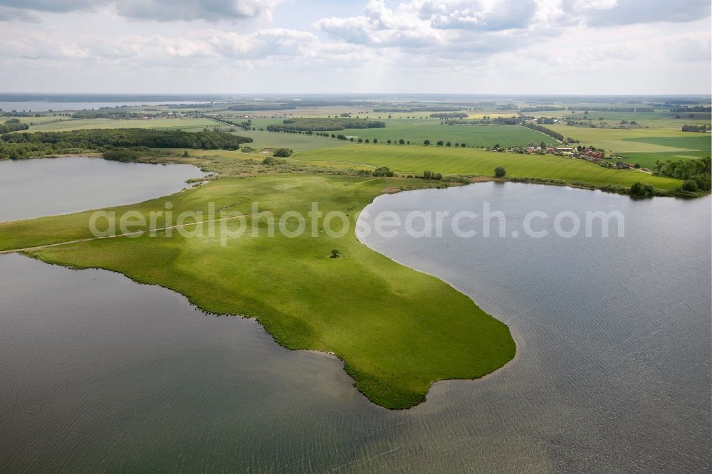 Röbel from above - View of the Mueritz in Roebel in the state of Mecklenburg-West Pomerania