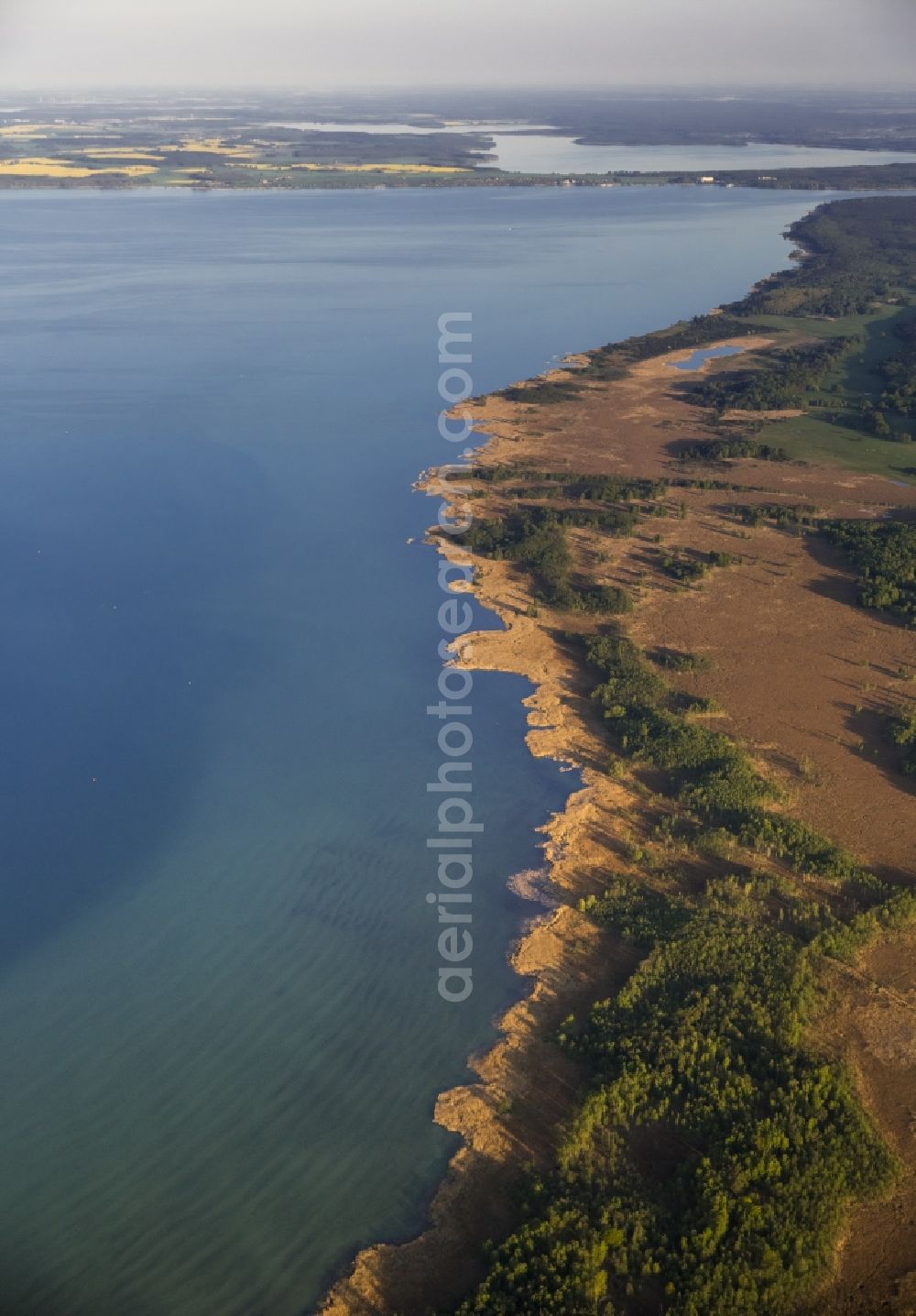 Waren (Müritz) from above - View of the lake Mueritz in Waren (Mueritz) in the state Mecklenburg-West Pomerania