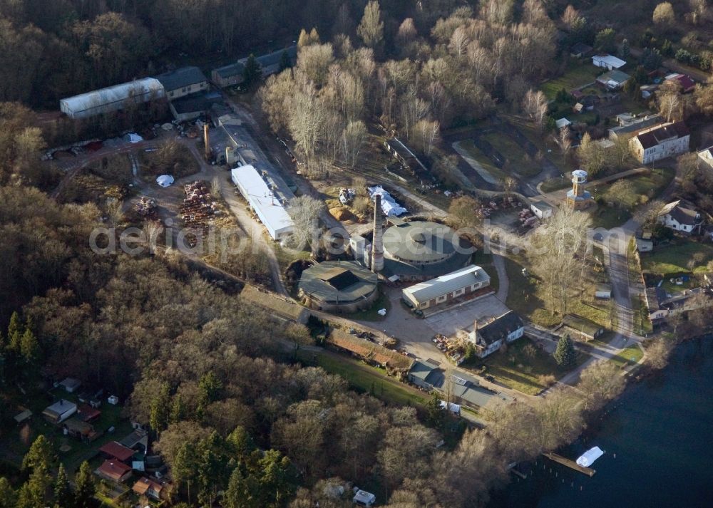 Glindow from above - Brickworks Museum in Glindow in Brandenburg