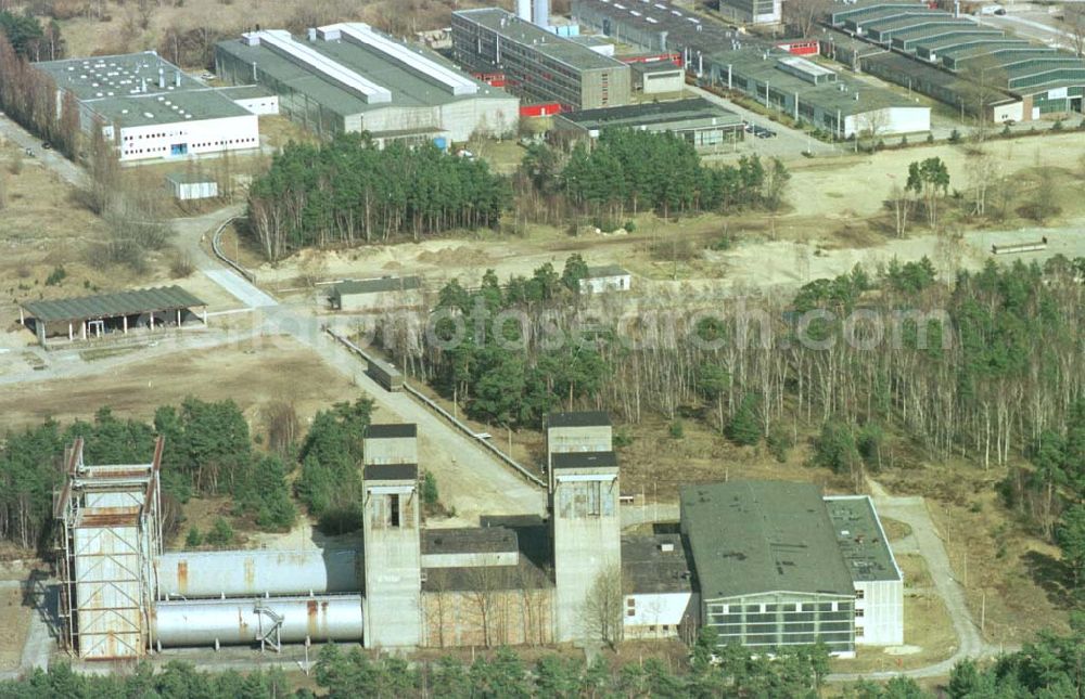 Ludwigsfelde / Brandenburg from the bird's eye view: MTU- Triebwerksprüfstand in Ludwigsfelde / Brandenburg.