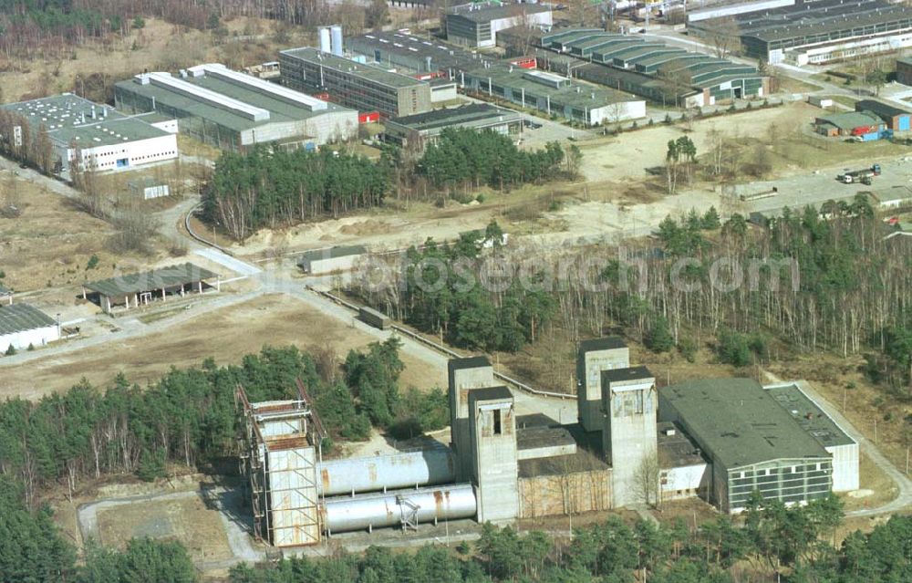 Ludwigsfelde / Brandenburg from the bird's eye view: MTU- Triebwerksprüfstand in Ludwigsfelde / Brandenburg.