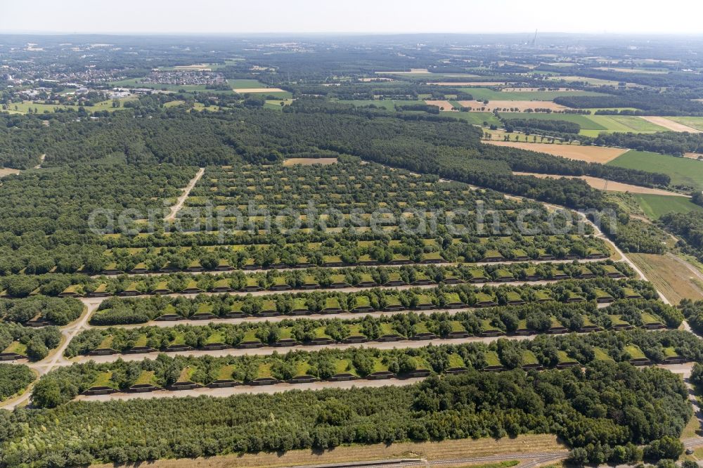 Aerial image Dorsten - Ammunition bunker depot of the Bundeswehr in Wulfen, a district of Dorsten, North Rhine-Westphalia