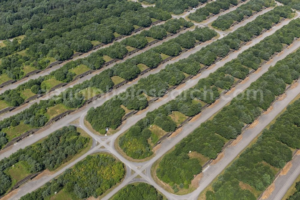 Dorsten from the bird's eye view: Ammunition bunker depot of the Bundeswehr in Wulfen, a district of Dorsten, North Rhine-Westphalia