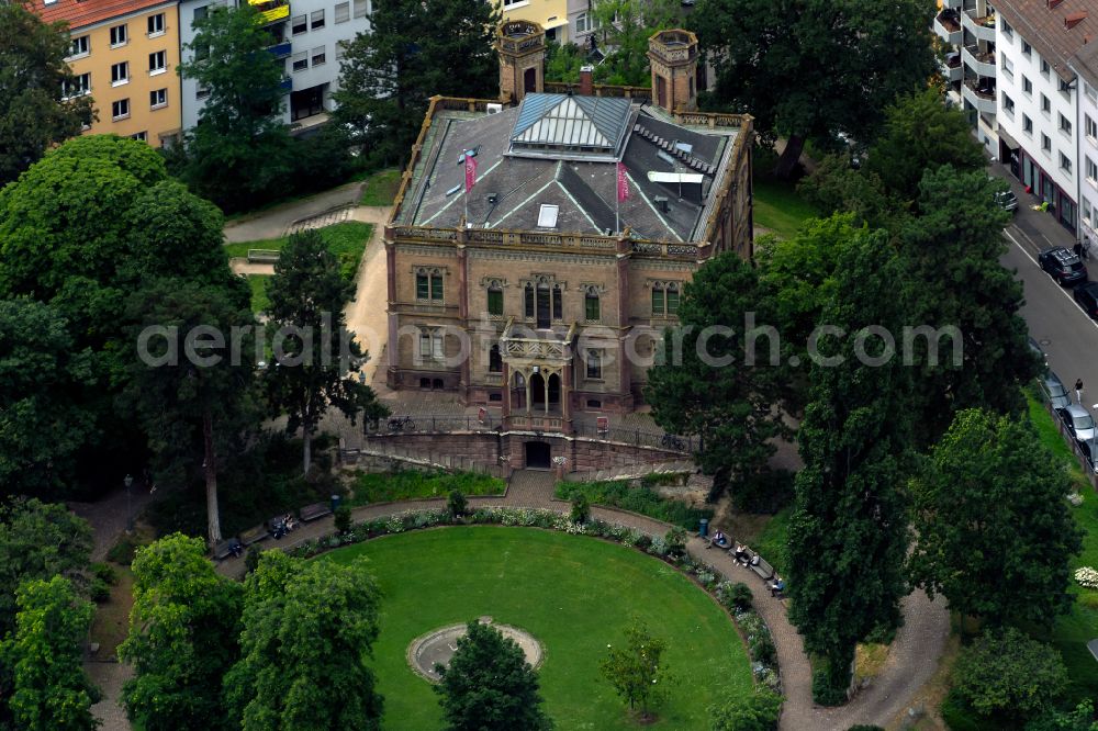 Aerial photograph Freiburg im Breisgau - Museum and exhibition building ensemble Archaeological Museum Colombischloessle at the Colombipark in the district Altstadt in Freiburg im Breisgau in the state Baden-Wuerttemberg, Germany