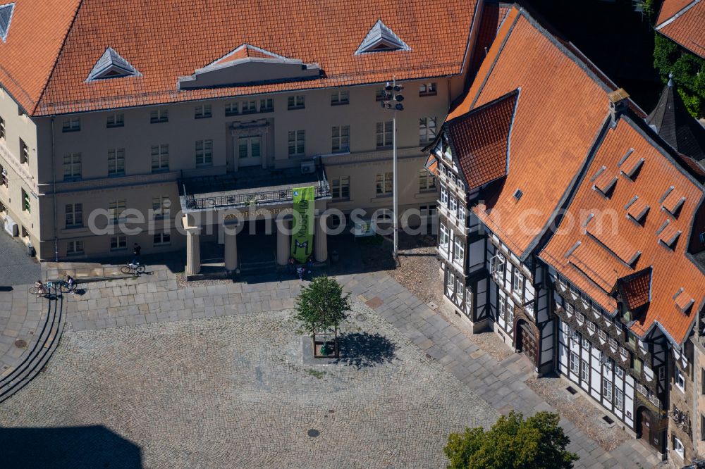 Braunschweig from above - Museum building ensemble Braunschweigisches Landesmuseum in Brunswick in the state Lower Saxony, Germany