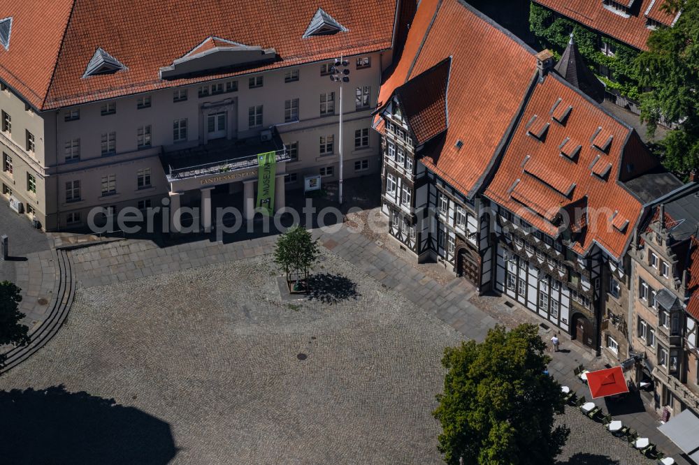 Aerial photograph Braunschweig - Museum building ensemble Braunschweigisches Landesmuseum in Brunswick in the state Lower Saxony, Germany