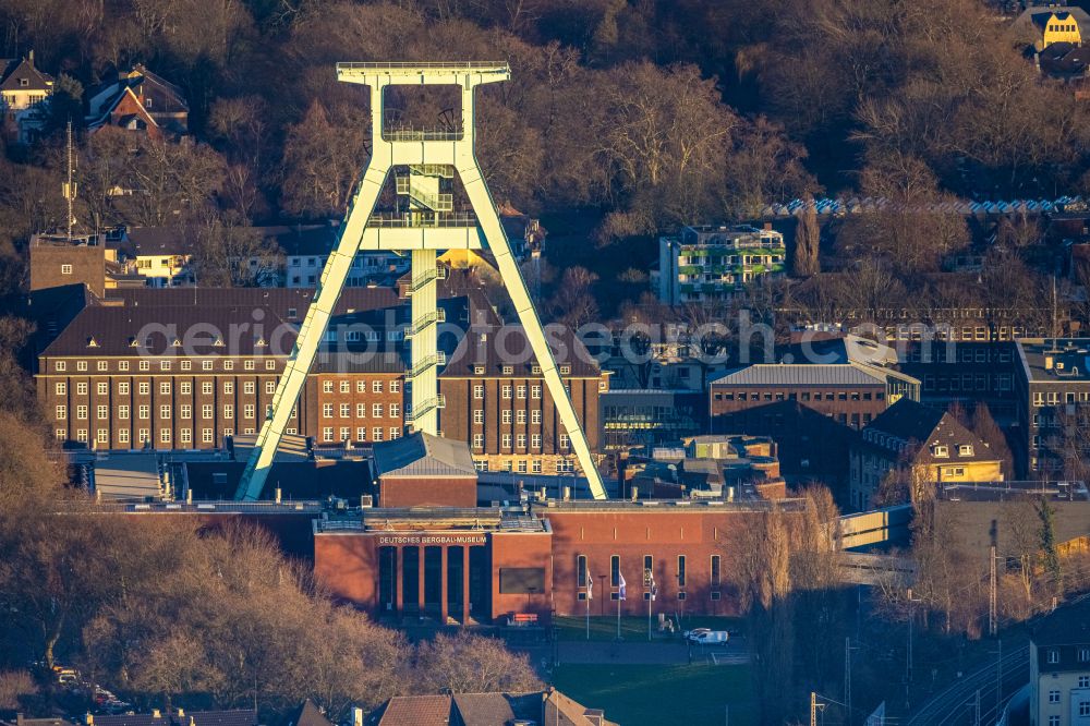 Bochum from the bird's eye view: Museum building ensemble Deutsches Bergbau-Museum in the district Innenstadt in Bochum at Ruhrgebiet in the state North Rhine-Westphalia, Germany