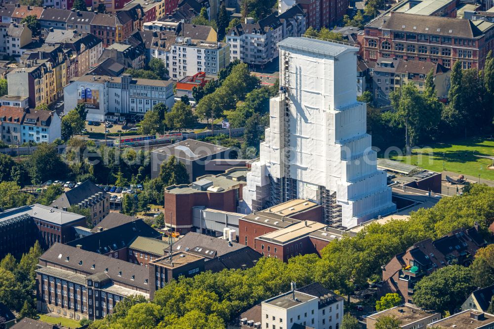 Bochum from above - museum building ensemble Deutsches Bergbau-Museum in the district Innenstadt in Bochum at Ruhrgebiet in the state North Rhine-Westphalia, Germany