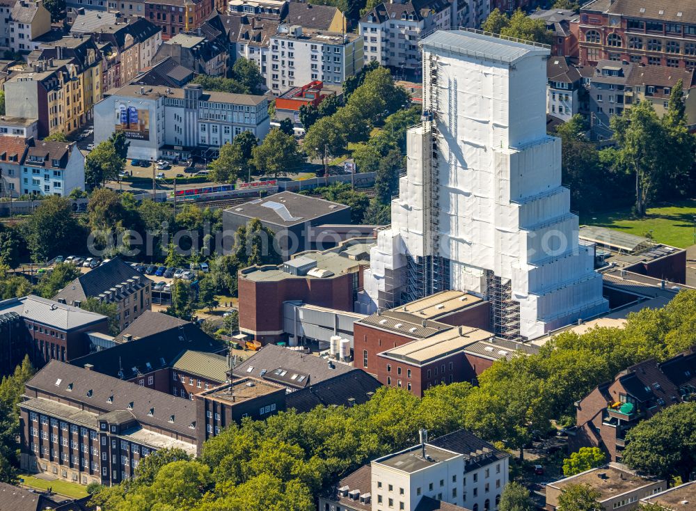 Bochum from the bird's eye view: museum building ensemble Deutsches Bergbau-Museum in the district Innenstadt in Bochum at Ruhrgebiet in the state North Rhine-Westphalia, Germany