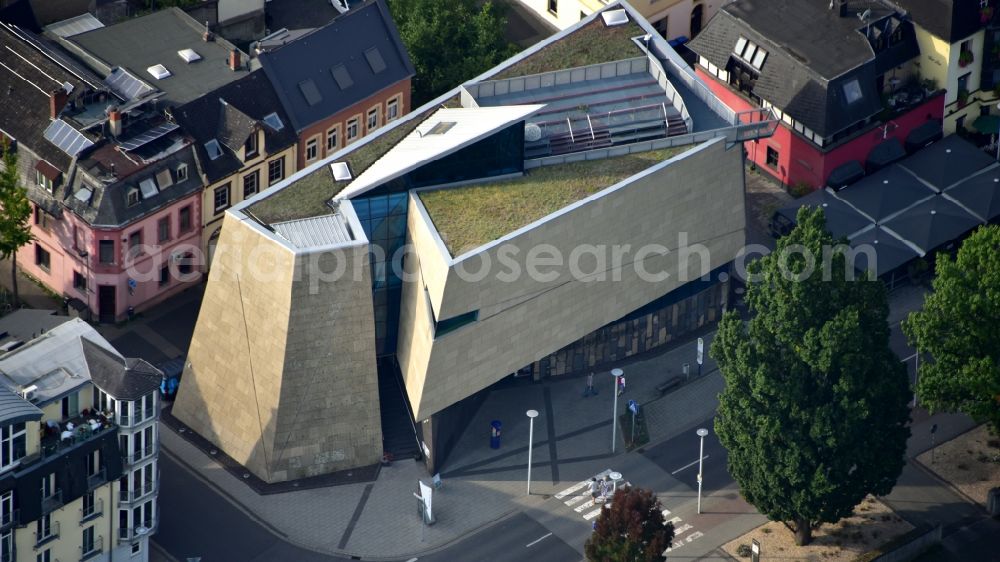 Aerial photograph Andernach - Museum zur fountain in the Geysir of Namedyer Werth in Andernach in the state Rhineland-Palatinate, Germany