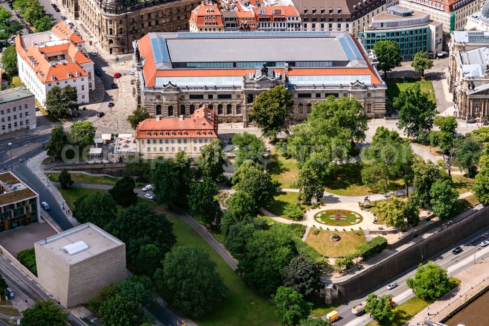 Aerial photograph Dresden - Museum building ensemble Albertinum in Dresden in the state Saxony, Germany