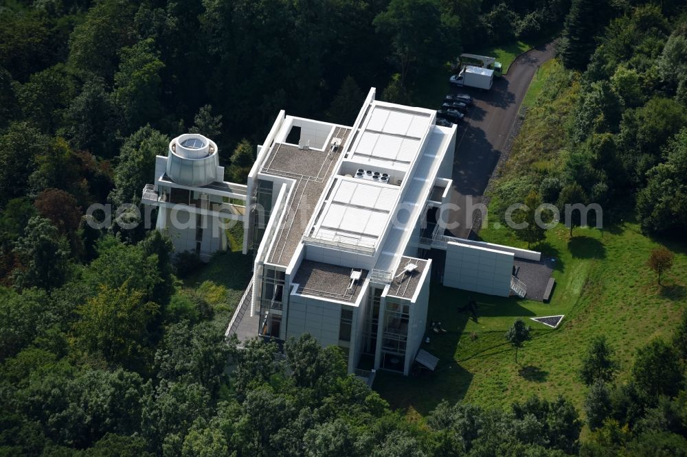 Aerial photograph Remagen - Museum building ensemble Arp Museum Bahnhof Rolandseck in Remagen in the state Rhineland-Palatinate, Germany