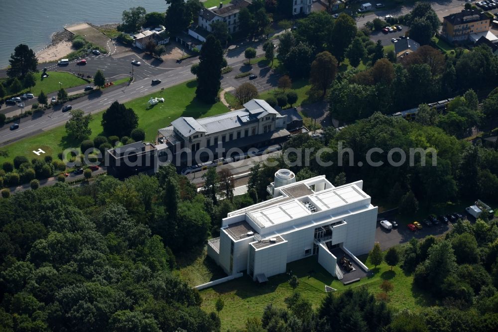 Aerial photograph Remagen - Museum building ensemble Arp Museum Bahnhof Rolandseck in Remagen in the state Rhineland-Palatinate, Germany