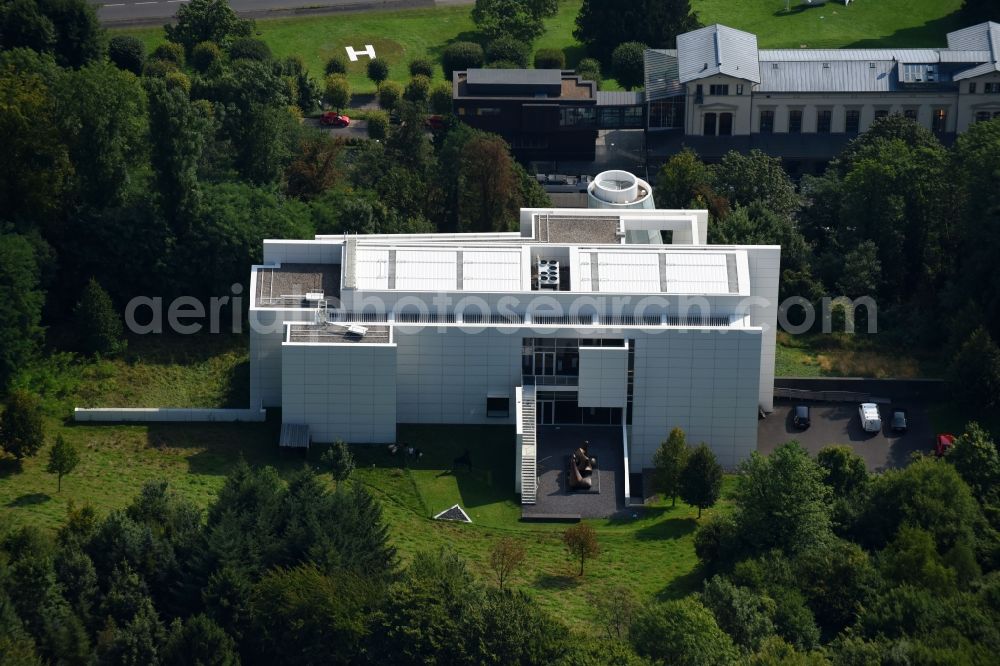 Remagen from the bird's eye view: Museum building ensemble Arp Museum Bahnhof Rolandseck in Remagen in the state Rhineland-Palatinate, Germany