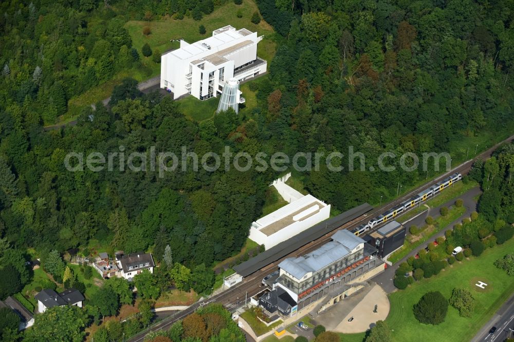 Aerial photograph Remagen - Museum building ensemble Arp Museum Bahnhof Rolandseck in Remagen in the state Rhineland-Palatinate, Germany