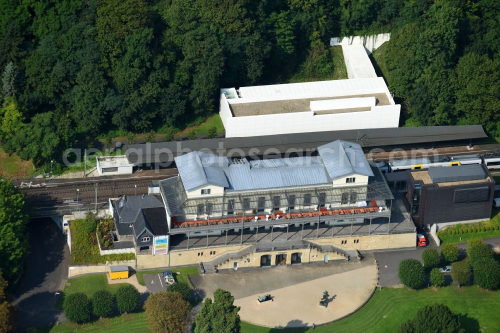 Aerial image Remagen - Museum building ensemble Arp Museum Bahnhof Rolandseck in Remagen in the state Rhineland-Palatinate, Germany