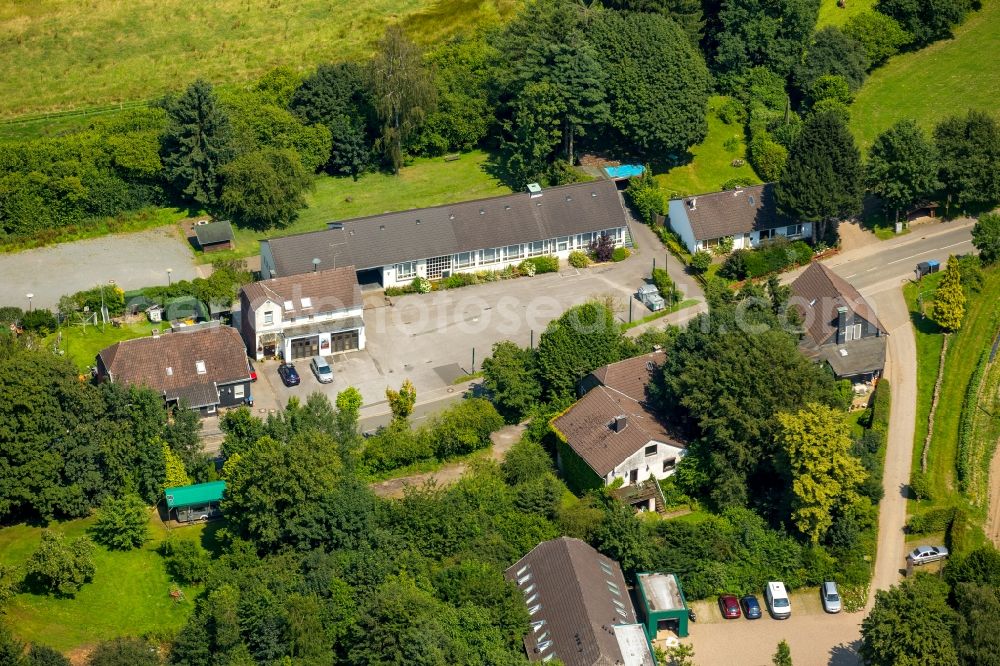 Aerial image Hattingen - Museum building Ensemble Band Museum of Weaving Elfringhausen in Hattingen in North Rhine-Westphalia