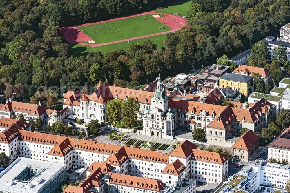 München from the bird's eye view: Museum building ensemble Bayerisches Nationalmuseum in Munich in the state Bavaria, Germany