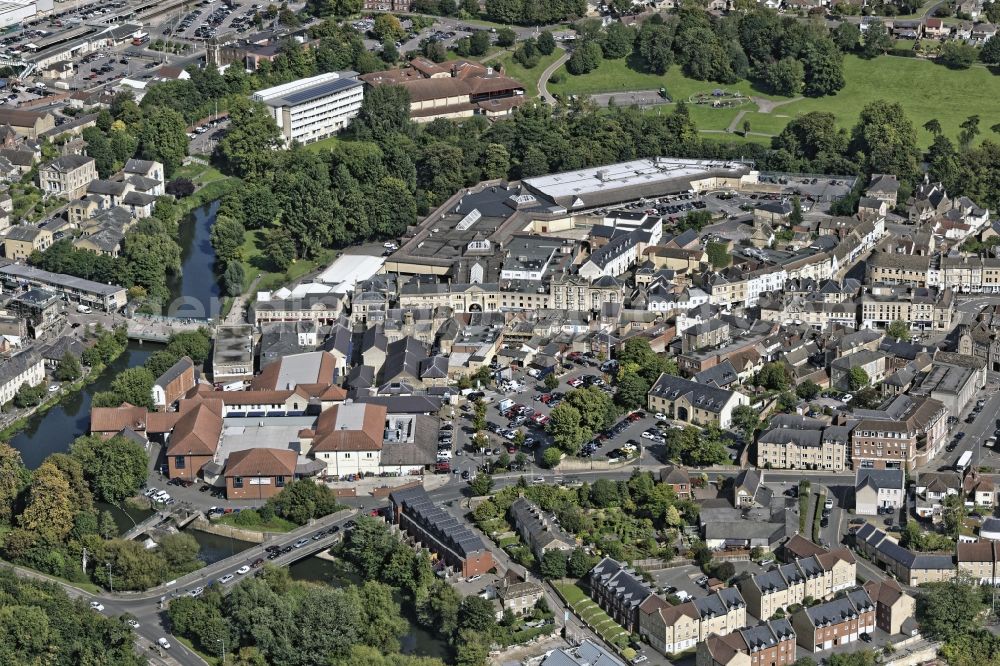 Aerial image Chippenham - Museum building ensemble Chippenham Museum ond Heritage Centre in Chippenham in England, United Kingdom