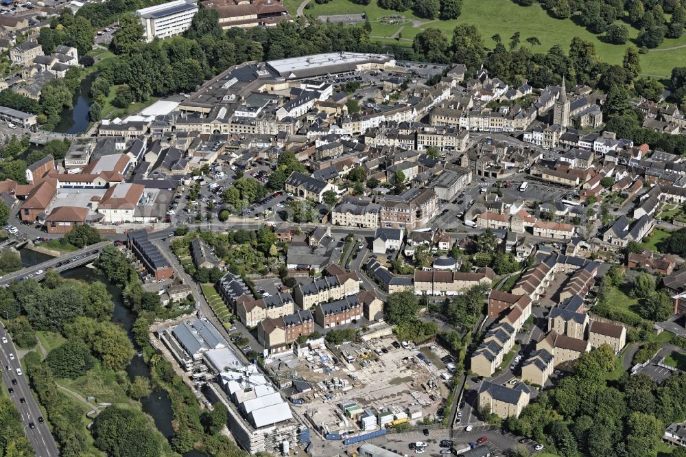 Aerial photograph Chippenham - Museum building ensemble Chippenham Museum ond Heritage Centre in Chippenham in England, United Kingdom