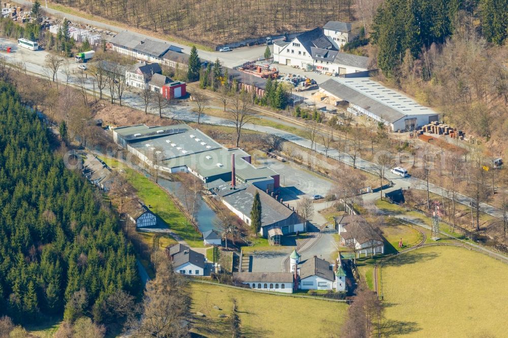 Eslohe (Sauerland) from the bird's eye view: Museum building ensemble DampfLandLeute Museum Eslohe on Homertstrasse in Eslohe (Sauerland) in the state North Rhine-Westphalia, Germany