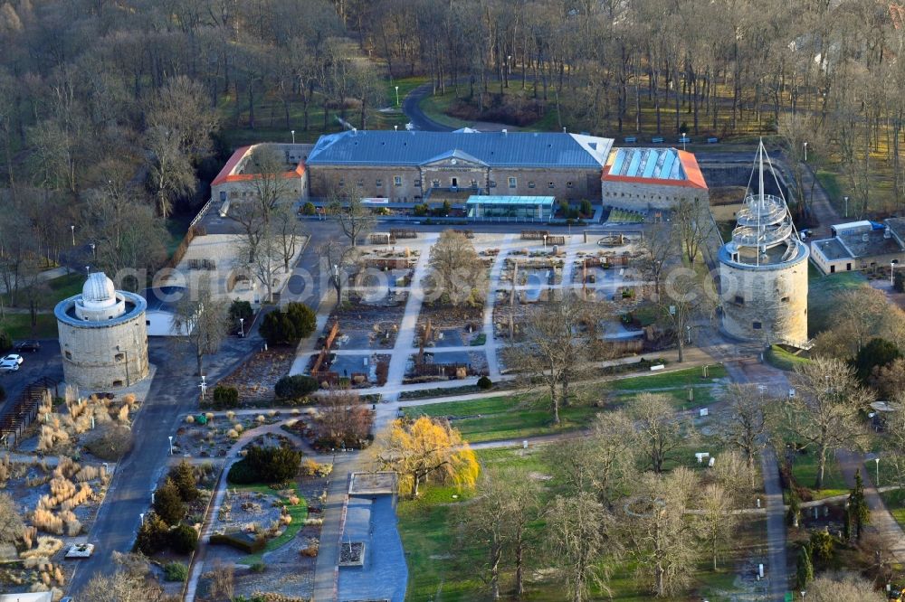 Erfurt from the bird's eye view: Museum building ensemble of the German horticulture museum on the area of the EGApark in the district of Bruehlervorstadt in Erfurt in the federal state Thuringia, Germany