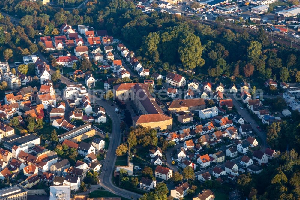 Germersheim from above - Museum building ensemble of the German Street-Museum in Germersheim in the state Rhineland-Palatinate, Germany